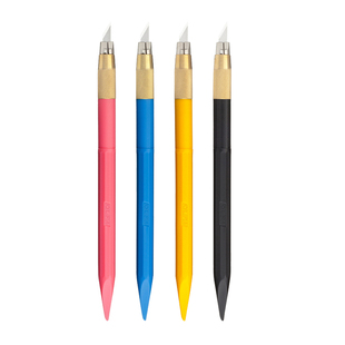 日本进口OLFA小黄笔刀AK-5橡皮章雕刻刀216b刻刀纸雕小黑模型刻纸