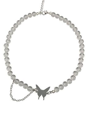 choker蝴蝶小众设计透明锁骨链