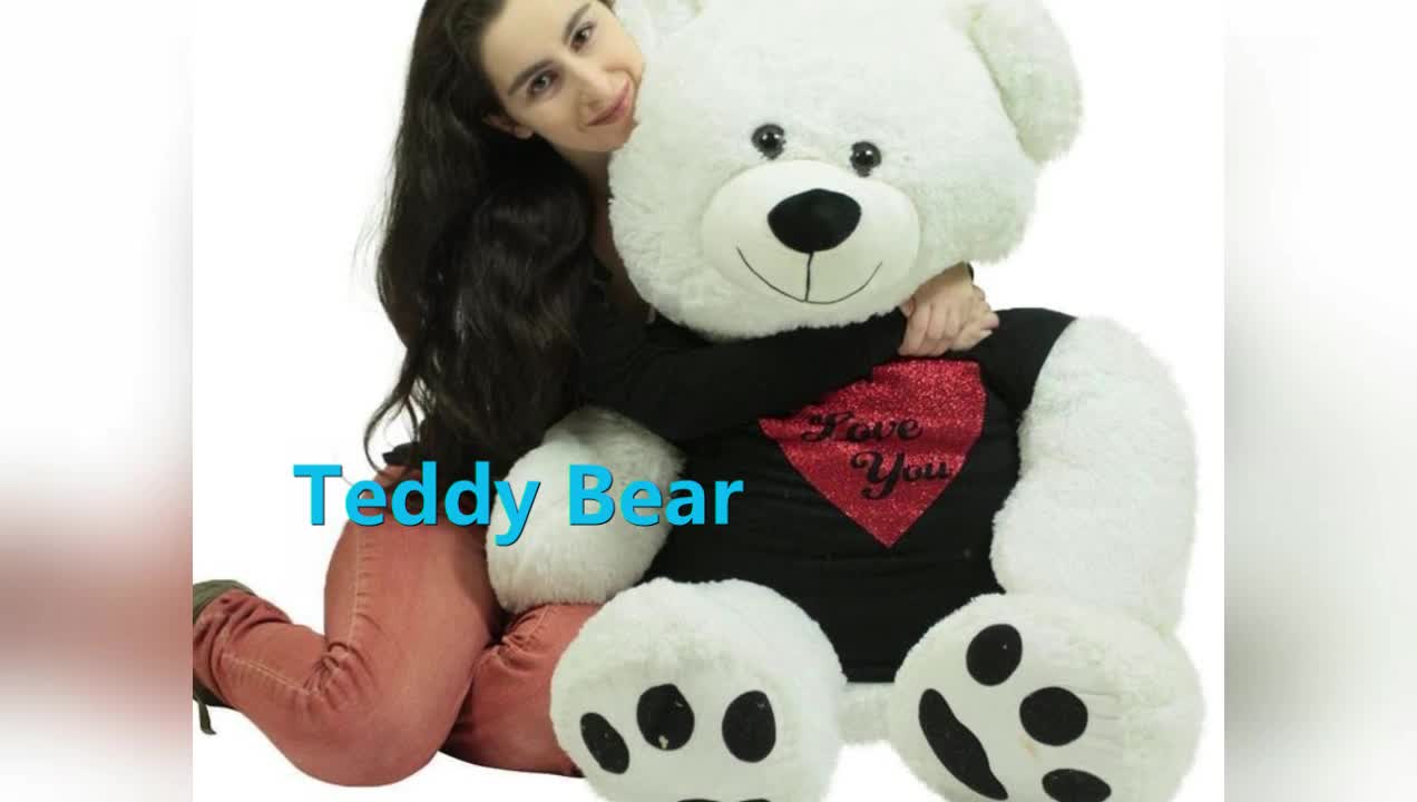 China Factory Custom Large Giant Size Funny Stuffed Plush Teddy Bear Toy With I Love U T Shirt