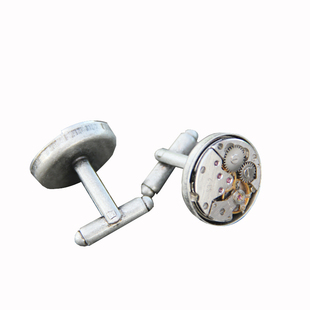 原创设计蒸汽机械朋克树脂机芯袖扣 纯手工高逼格创意礼物