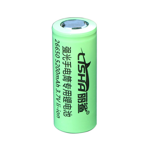 强光手电筒5200mAh高大容量长续航平头26650可充电3.7V锂电池动力
