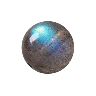 天然黑体拉长石圆珠散珠 强蓝光一线拉长闪光石DIY手链手串材料