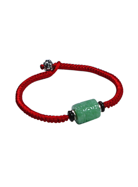 原创A货翡翠金刚结回纹珠手链