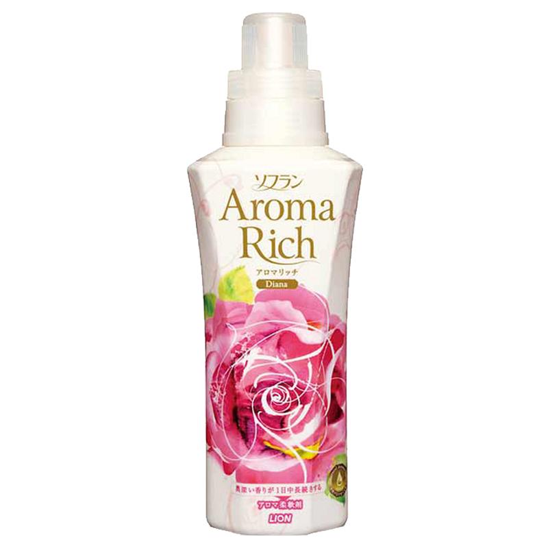 日本原装狮王AromaRich高雅玫瑰香衣物柔顺剂衣服柔软剂520ml白