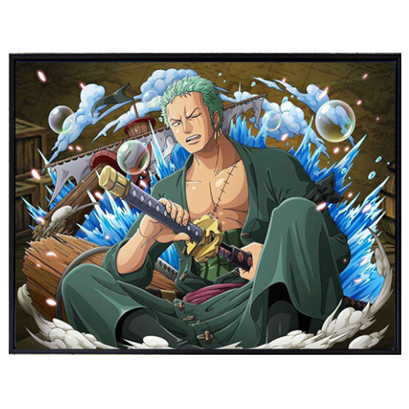 海贼王十字绣索隆线小幅手工刺绣