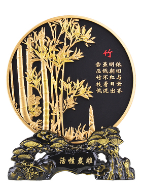 孔子商务风保险活性炭雕工艺品