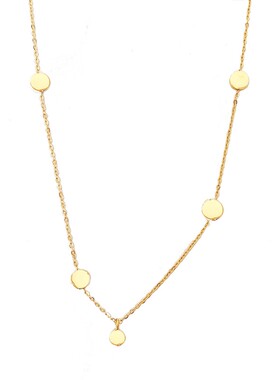 PDO 不规则不对称小众设计ins网红金色极简圆片锁骨项链短款叠戴