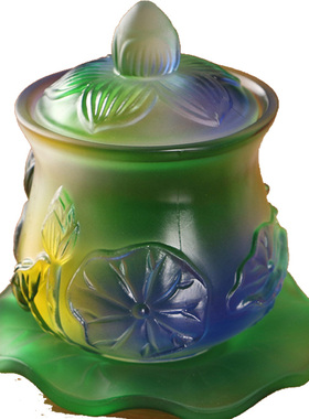 琉璃水杯家用供佛观音财神莲花