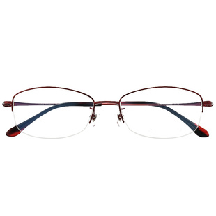 菲尔渡边超轻钛架半框近视眼镜架女士可配大脸型防蓝光眼睛框5489