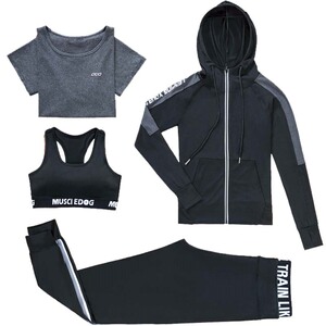 瑜伽服女大码宽松透气胖mm显瘦跑步专业运动速干休闲网红时尚套装