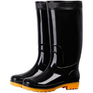 夏季高筒男雨鞋厨师厨房防水鞋食堂防滑鞋长筒男水鞋劳保鞋胶鞋男
