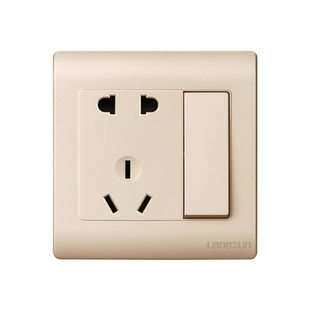 开关加插座一体家用网线插座暗装五孔插座带开关16a双控朗尊G3金