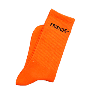 欧美潮牌Vlone PopUp高腰橙黑Friends嘻哈街头滑板外穿中长筒袜子