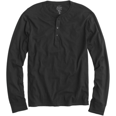 J.crew亨利领长袖T恤男修身JC复古纯色打底体恤贝克汉姆同款Jcrew