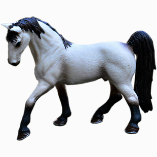 马蒙古马草原马骏马实心仿真动物模型玩具农场摆件公仔野生益智