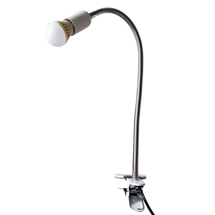 万向软管床头宿舍夹式台灯灯座支架E27螺口工作直播补光化妆插电