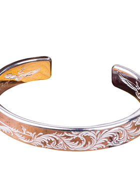 菊地键偏点金平打唐草手镯