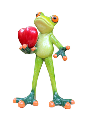 青蛙新款独特示爱礼物树脂工艺品电脑书桌家居卡通造型 恋爱摆件