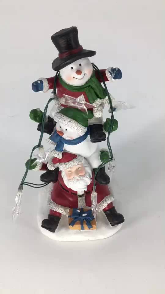 Resin Santa Snowman Solar Led Light Outdoor Christmas Decoration Buy Christmas Decoration