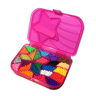 菱形水雾魔法珠补充装神奇的水溶粘豆女孩玩具透明闪亮水晶宝石珠