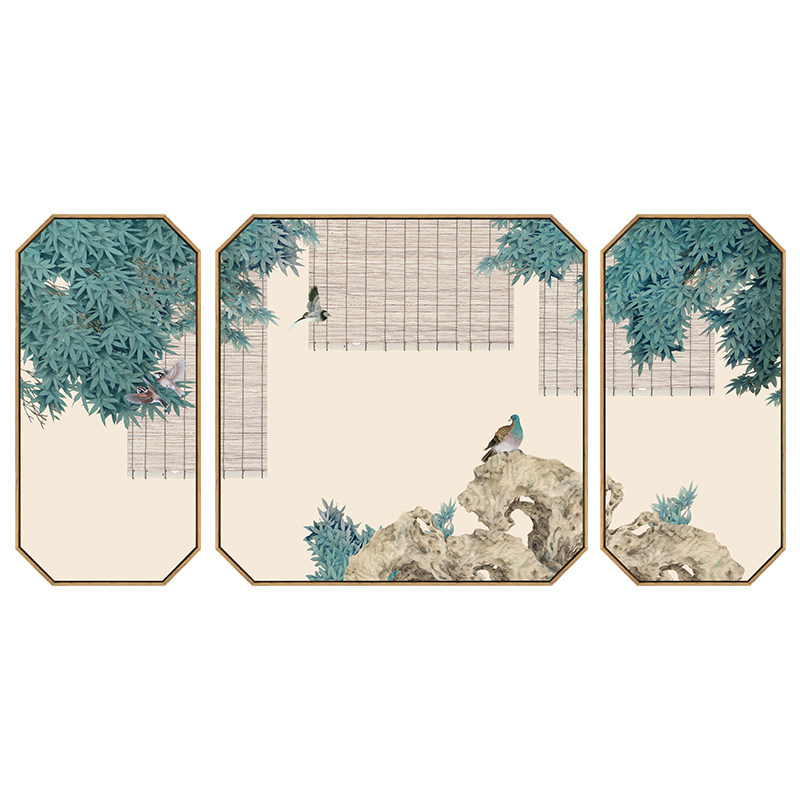 新中式风沙发背景墙民宿装饰画