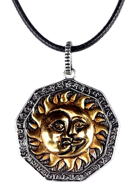 太阳神复古个性钛钢项链吊坠