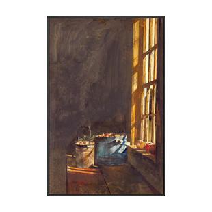 小红莓 Wyeth 安德鲁怀斯油画玄关装饰画网红挂画北欧风客厅书房