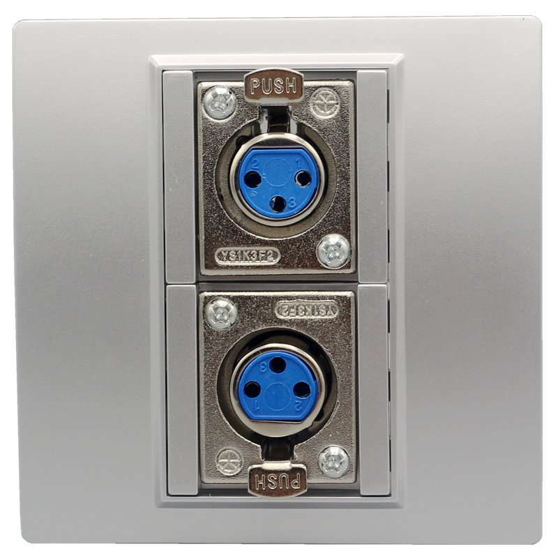 银色86个母卡农插座面板二位大三