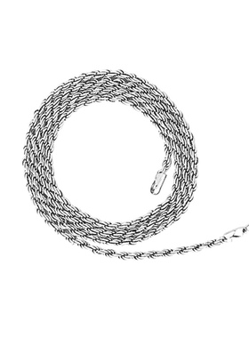 925纯银镀白金项链女辫子彩金