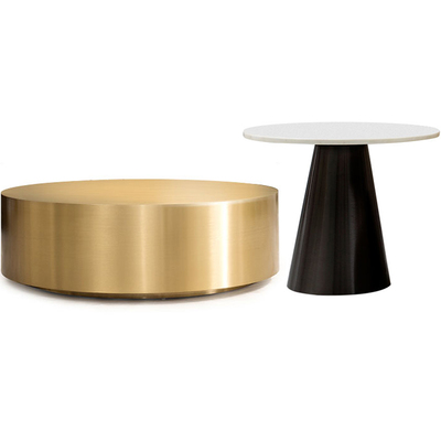 后现代轻奢风不锈钢金属圆形茶几