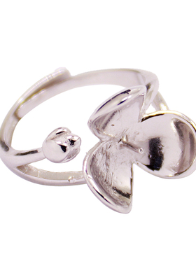 diy蜜蜡珍珠玉石镶嵌戒指空托