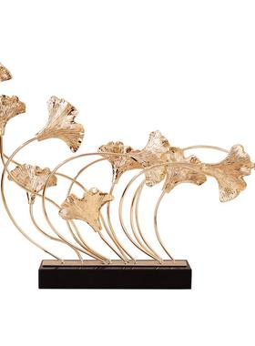 欧式风客厅玄关荷叶铁艺桌面摆件