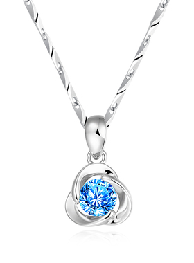 18k白金项链女au750首饰品情人节