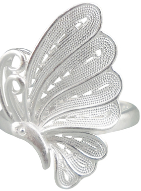 蝴蝶999女足银民族风手工拉丝