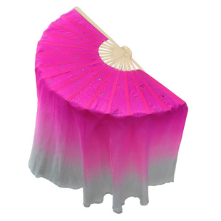 真丝舞蹈扇子 秧歌扇子双面胶州扇 跳舞扇子广场舞扇子渐变色