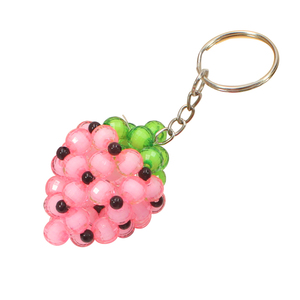 【材料包 3个装】diy仿水晶手工串珠草莓材料包钥匙扣吊坠散珠