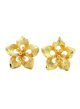 沙金手镯新娘花朵耳钉戒指项链