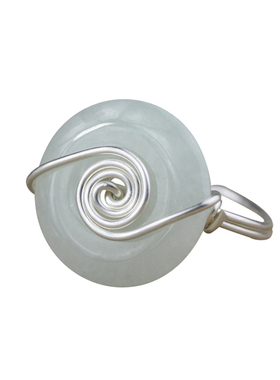 素元纯银天然玉石戒指女14k包金