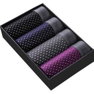 4条男士内裤平角裤薄款四角大码裤头镂空网孔透气潮冰丝网眼底裤