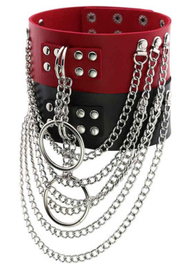 choker皮革朋克风捆绑流苏链条