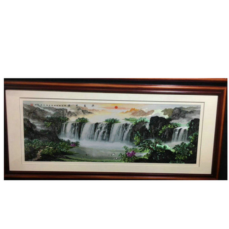 苏州刺绣机绣仿手工客厅装饰画山水源远流长礼品特产风景德丰成品