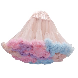 lolita云朵撑日常无骨软纱棉花糖lo裙撑暴力洛丽塔衬裙彩虹裙撑
