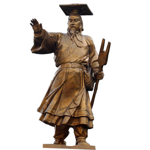 古代神话人物大禹治水玻璃钢制作铜雕人物户外广场城市景观雕塑