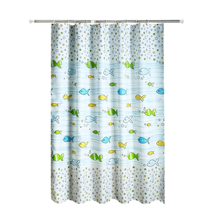 星美磁性防水布浴室浴帘套装加厚防霉涤纶布卫生间隔断挂帘免打孔