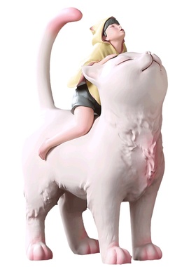 贾晓鸥童话猫将军夜行独角兽摆件