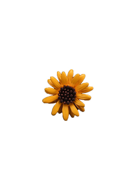 米宝清新手绘黄色雏菊花朵胸针
