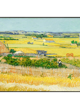 纯手绘油画丰收风景挂画梵高轻奢客厅壁画美式餐厅沙发背景装饰画