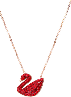 新款韩版钛钢不掉色中国红项链