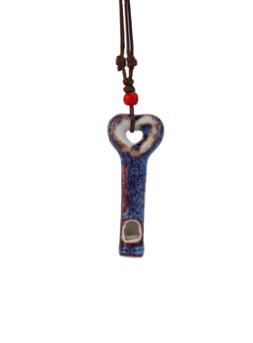 新年陶瓷爱心口哨旅游景点项链