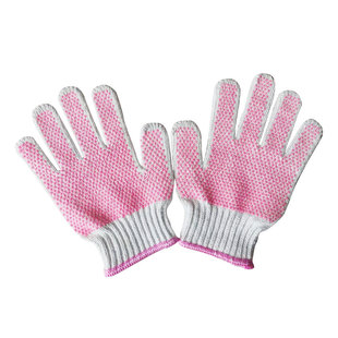 劳保手套点塑点珠胶白纱线防滑耐磨棉纱学生学农手套防护拔河户外